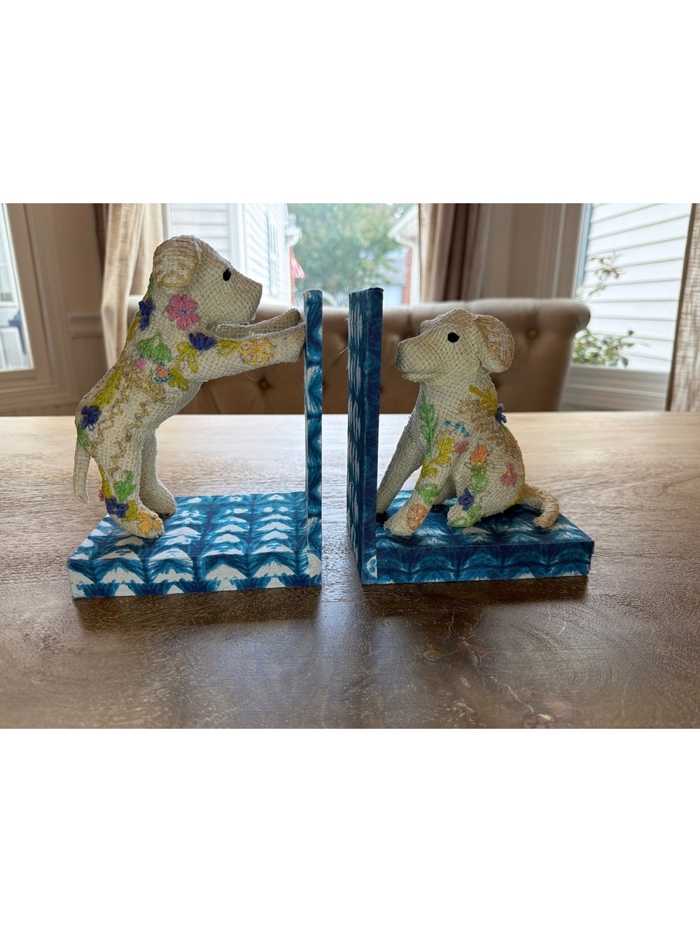 Embroidered Puppy Bookends – Set of 2
